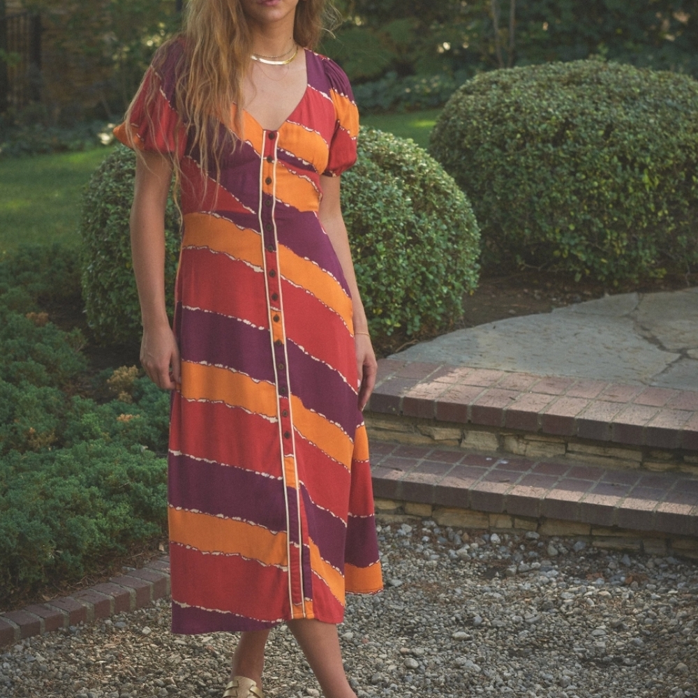 NWT The Odell's Gigi Dress Xs Striped Maxi